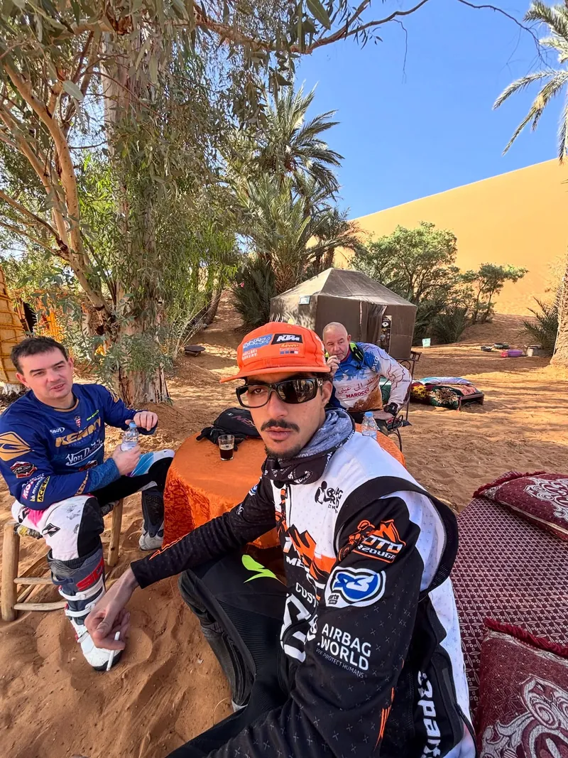 Riders stopping in the desert