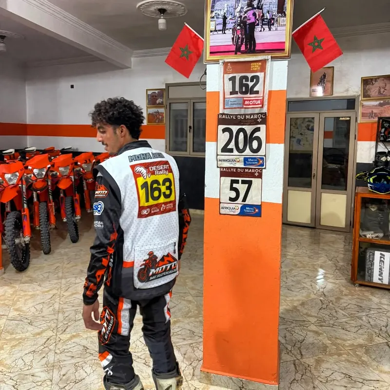 Enduro motorcycles prepared at the Merzouga base